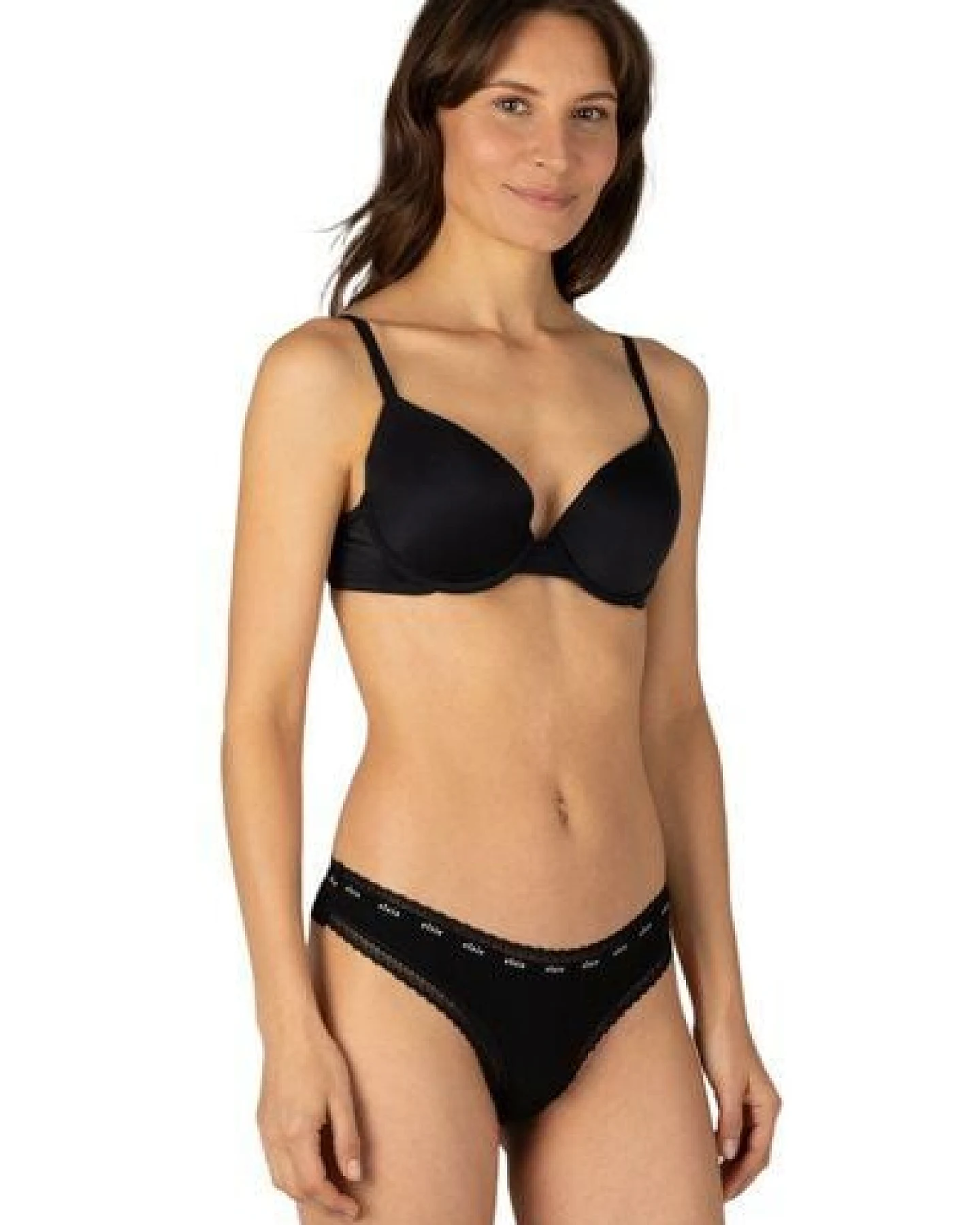 Elsie Unterhosen Damen 5er Pack Tanga mit Spitze aus Baumwolle Stretch – Ansicht 4
