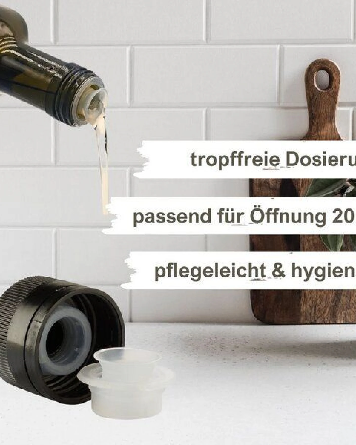 mikken Ausgießer für Ölflaschen Flaschenausgießer für Essig und Öl PP 31,5 Gewinde – Ansicht 2