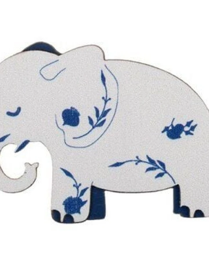 BeWooden Holzbrosche „Elefant im Porzellan“ – Brosche „Elephant in the China Shop“