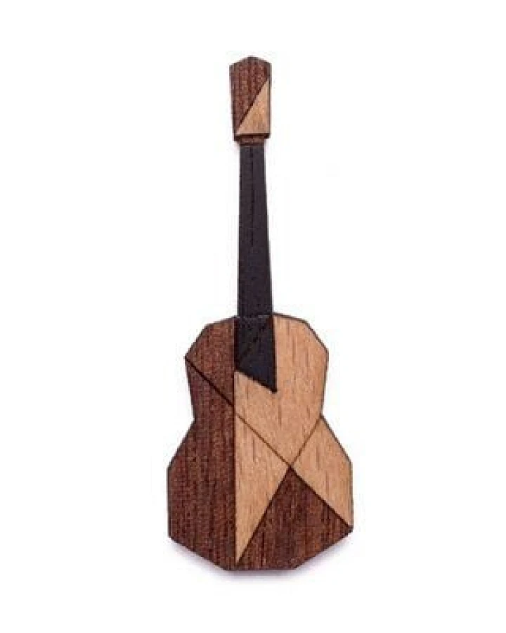 BeWooden Holzbrosche „Guitar Brooch“ – Gitarren-Brosche