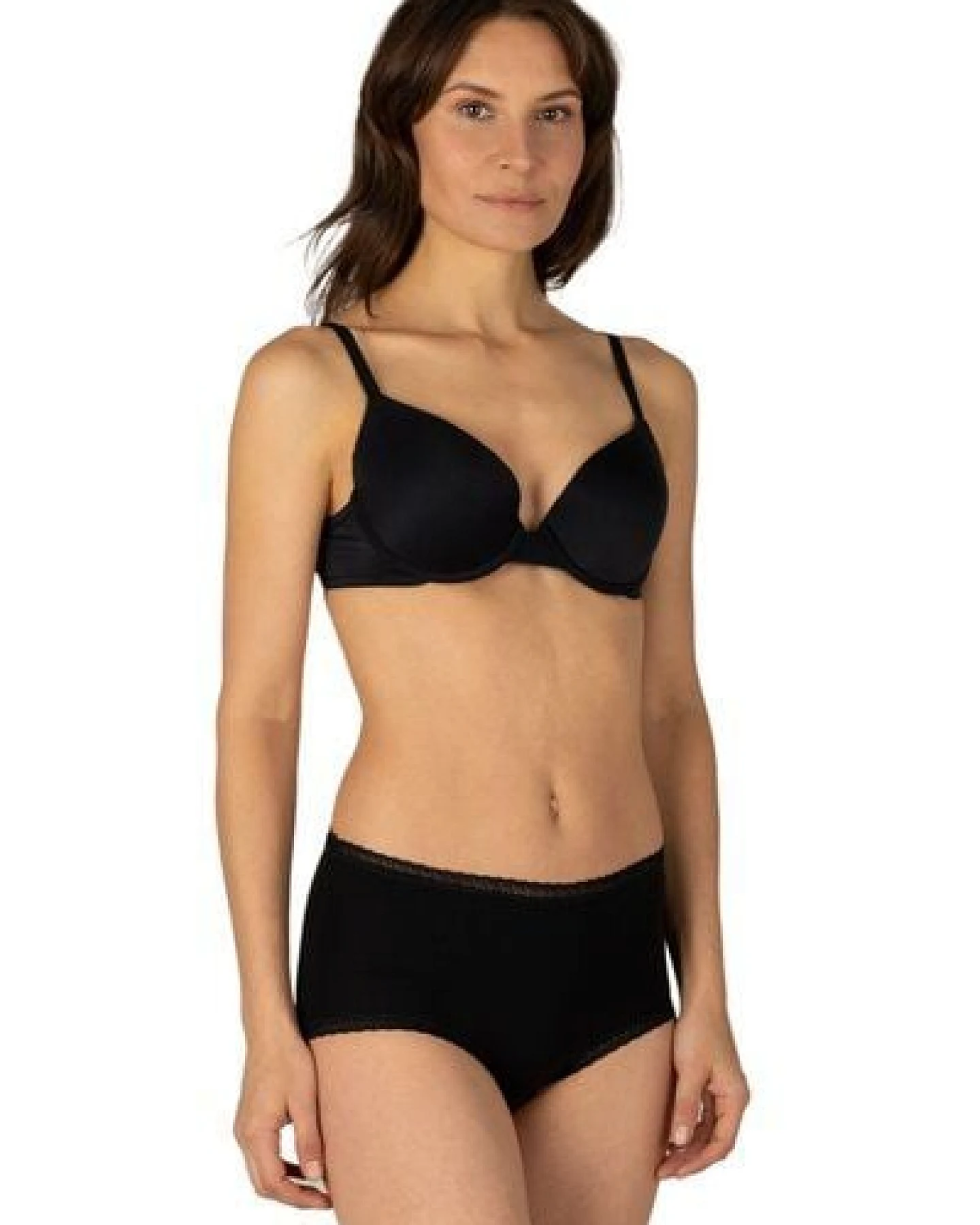 Elsie Unterhosen Damen 5er Pack Taillenslip mit Spitze aus Baumwolle Stretch – Ansicht 4