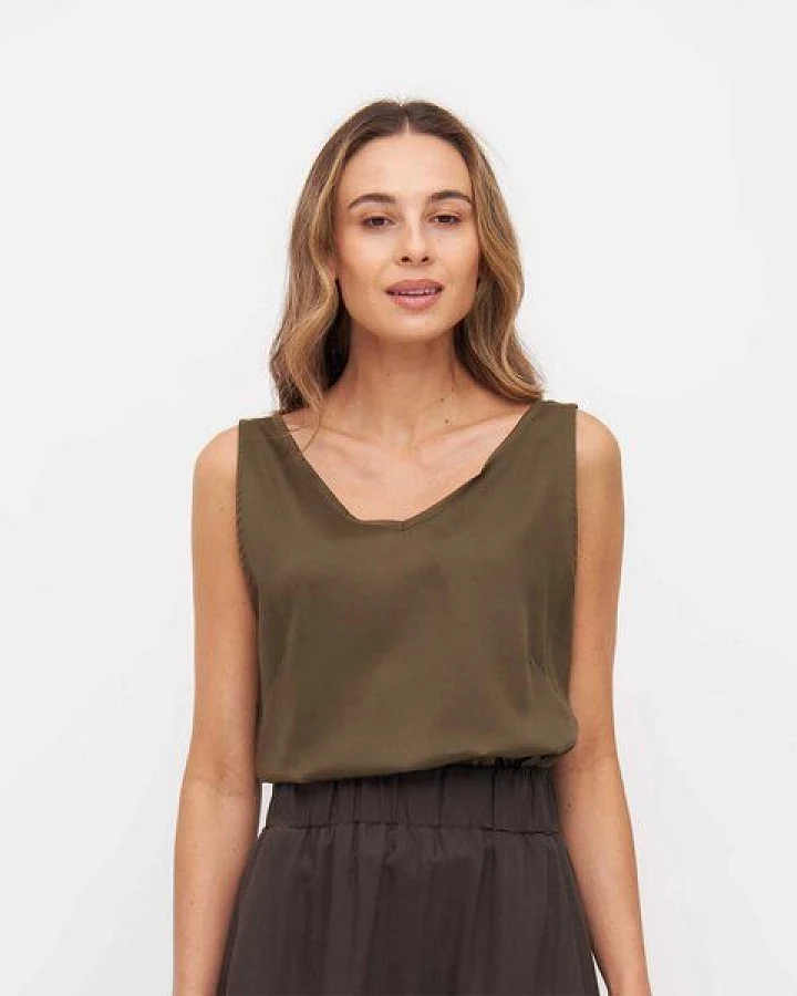 WiDDA berlin Bluse VAU in Oliv aus TENCEL®