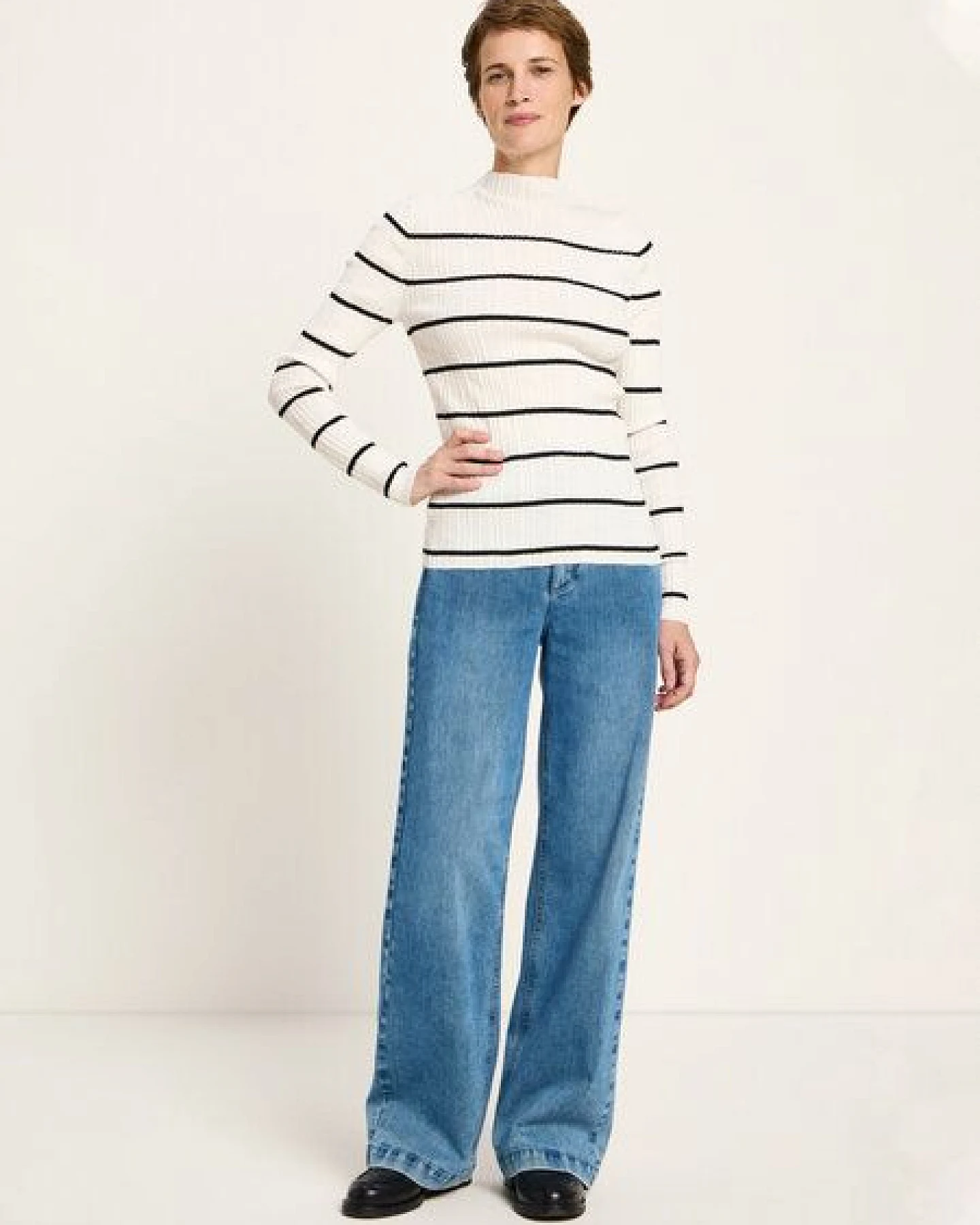 LANIUS Rippenpullover aus Bio-Baumwolle – Ansicht 2