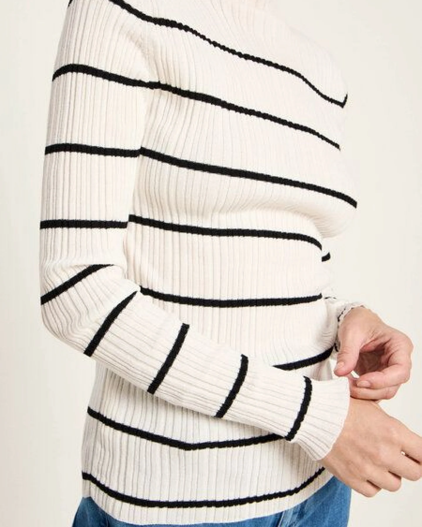 LANIUS Rippenpullover aus Bio-Baumwolle – Ansicht 4
