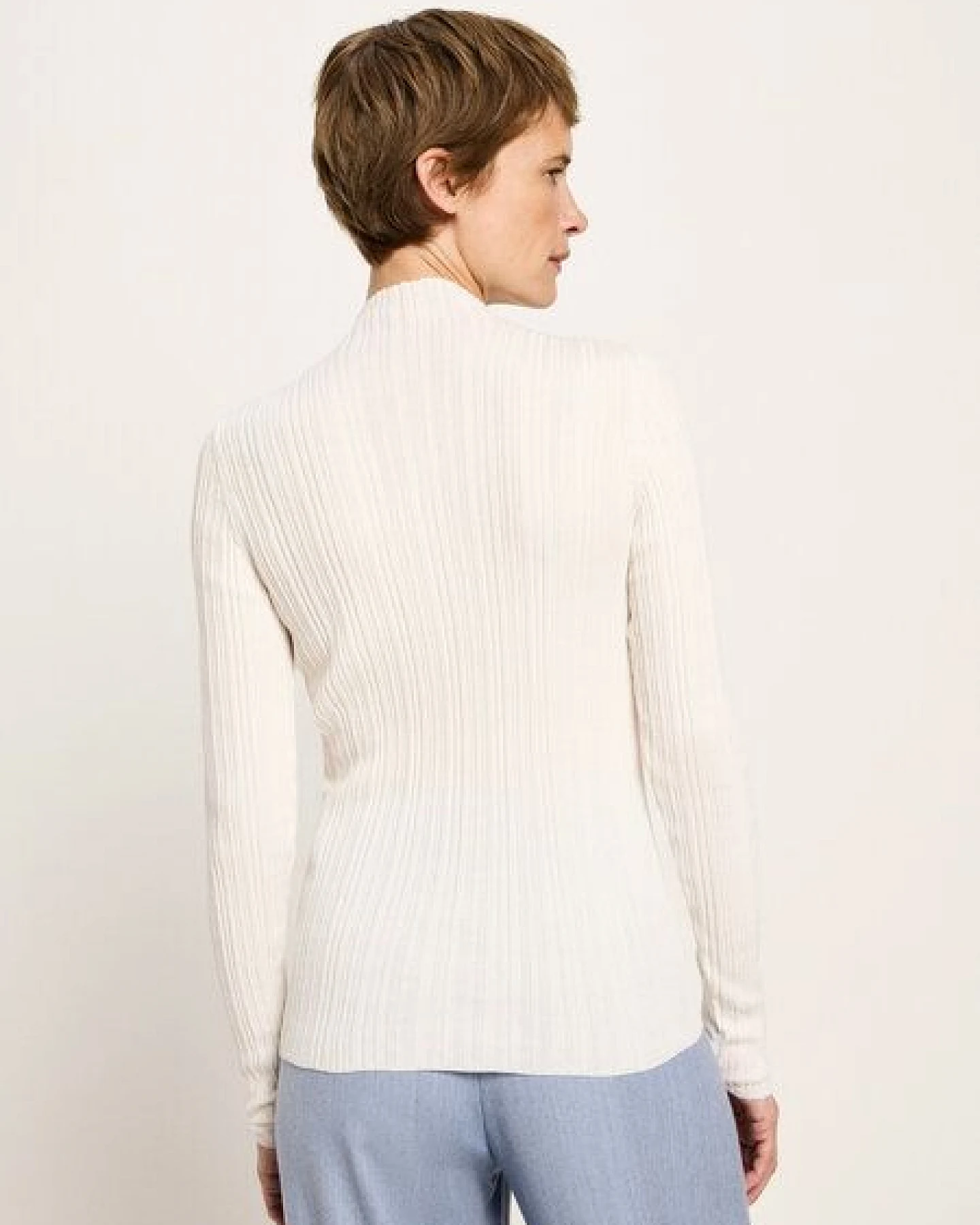 LANIUS Rippenpullover aus Bio-Baumwolle – Ansicht 4