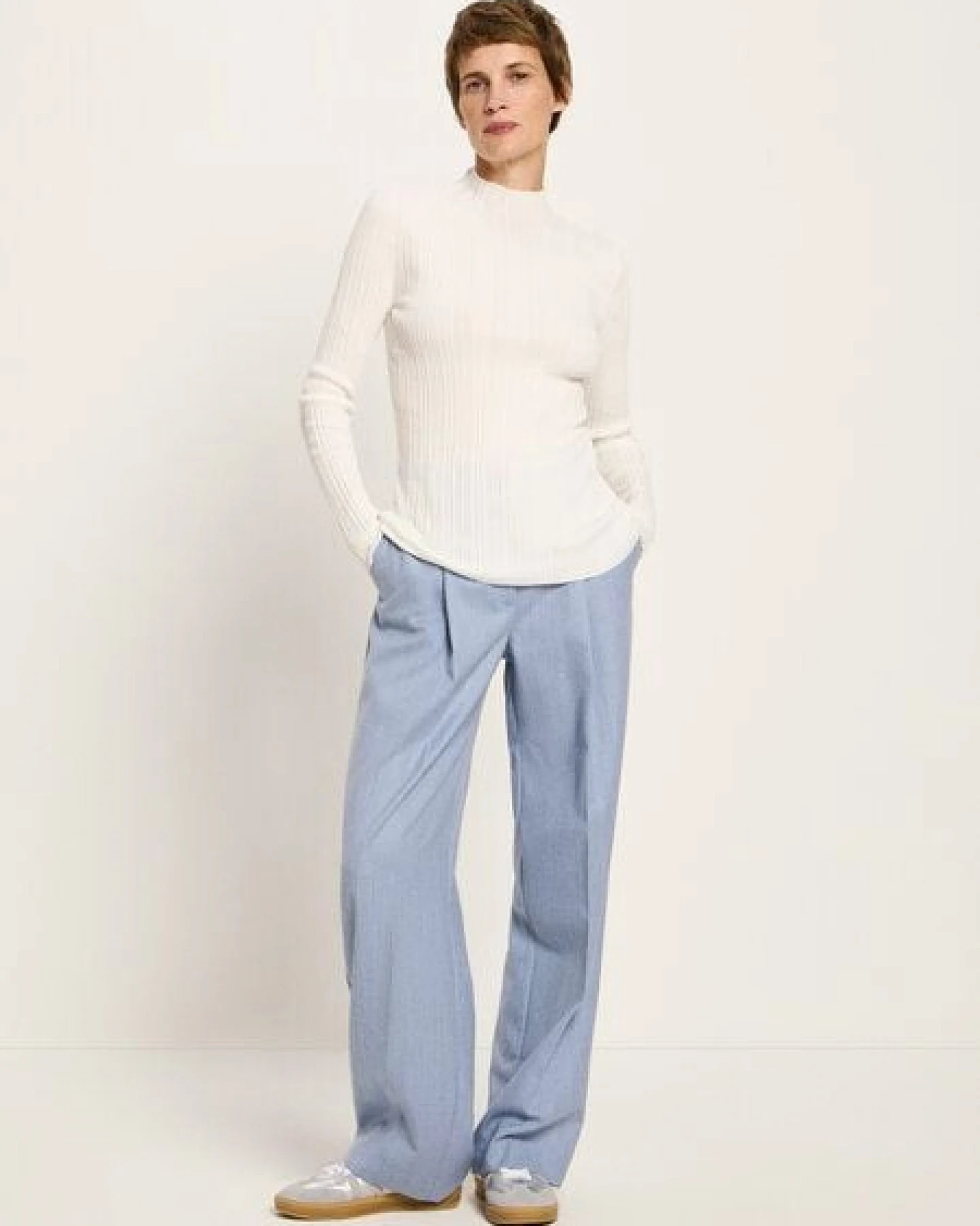 LANIUS Rippenpullover aus Bio-Baumwolle – Ansicht 2