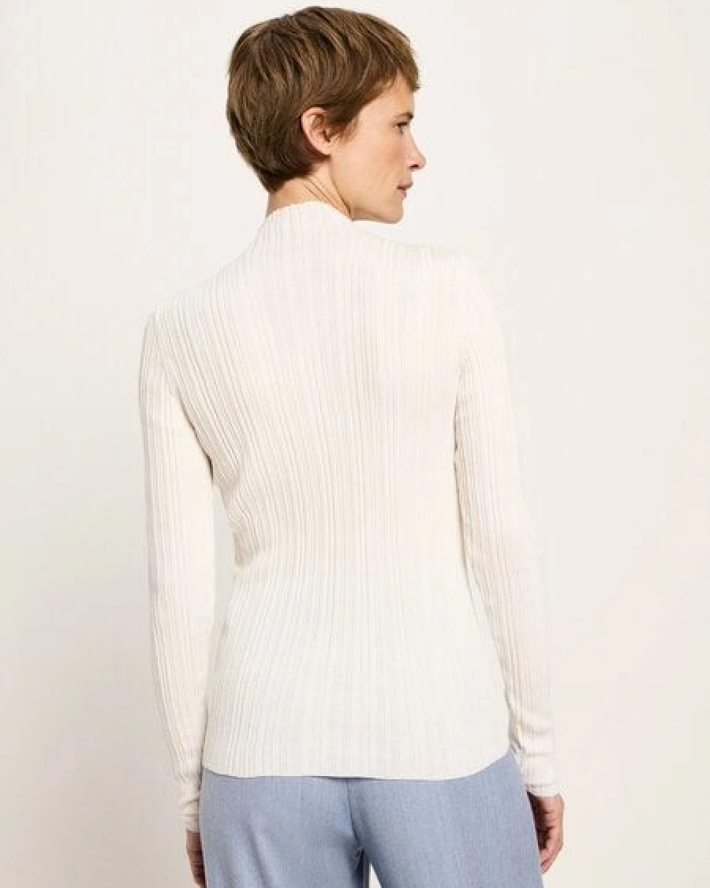 LANIUS Rippenpullover aus Bio-Baumwolle – Ansicht 4