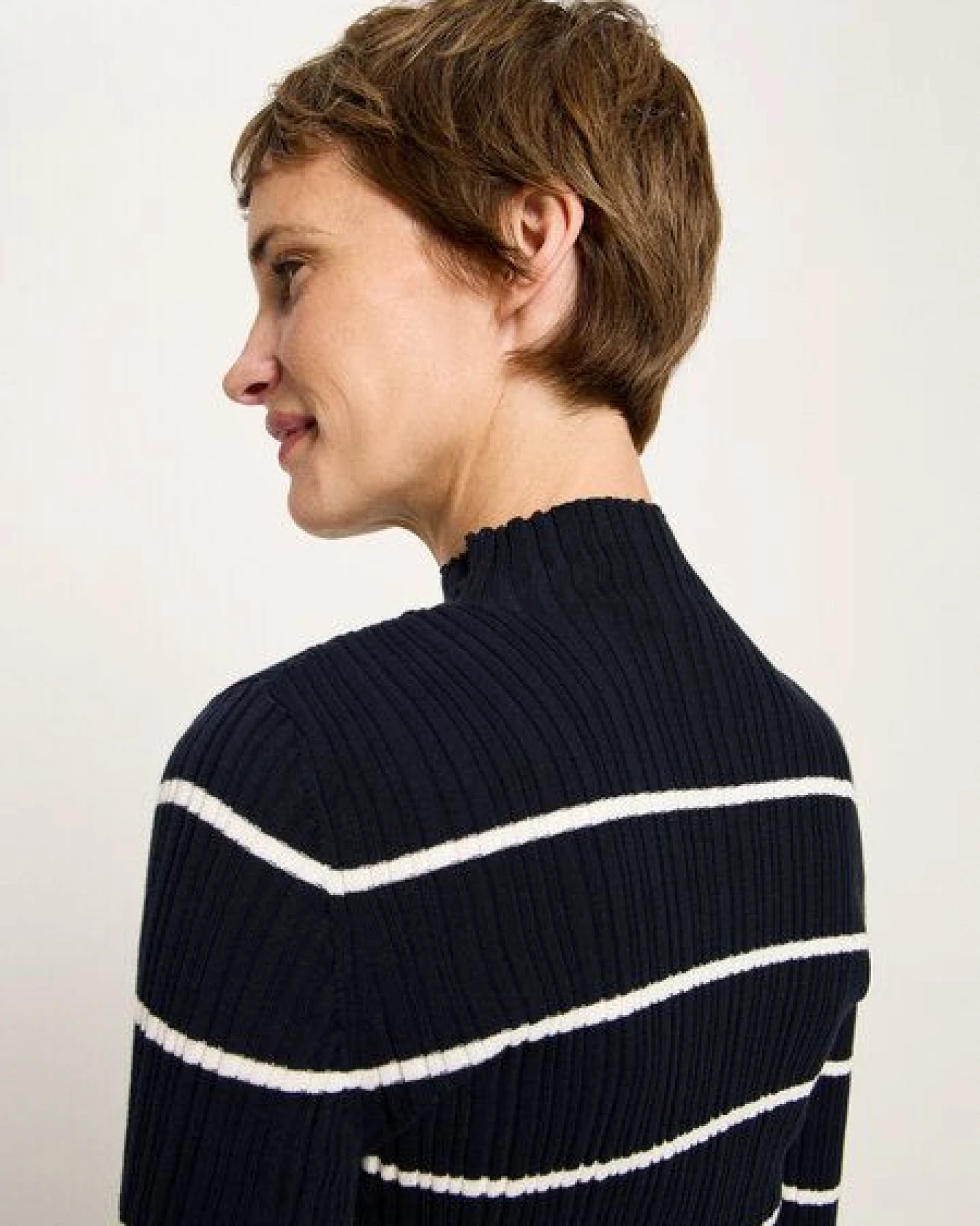LANIUS Rippenpullover aus Bio-Baumwolle – Ansicht 4