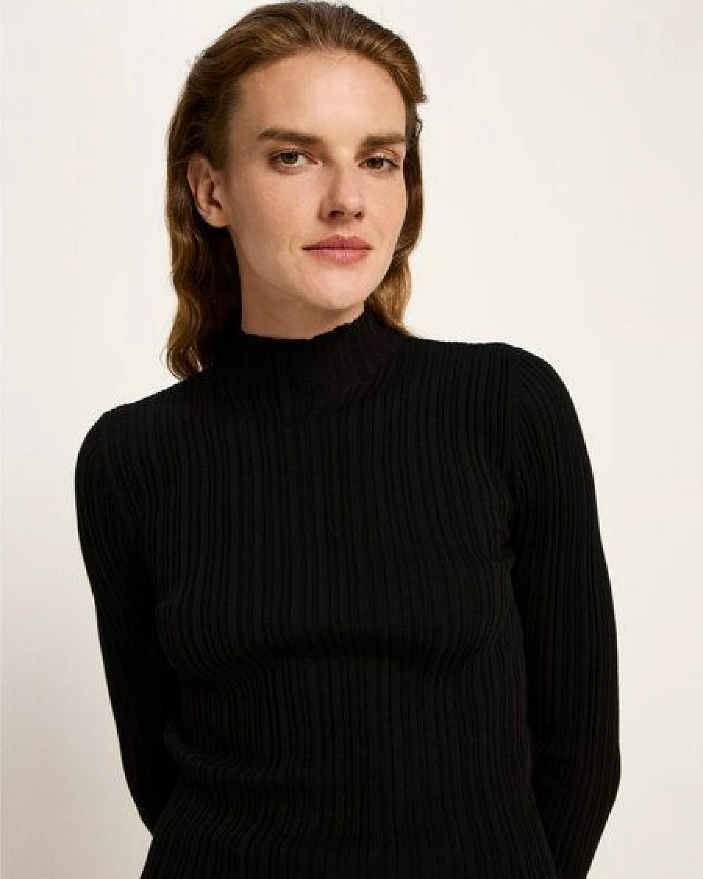LANIUS Rippenpullover aus Bio-Baumwolle – Ansicht 3