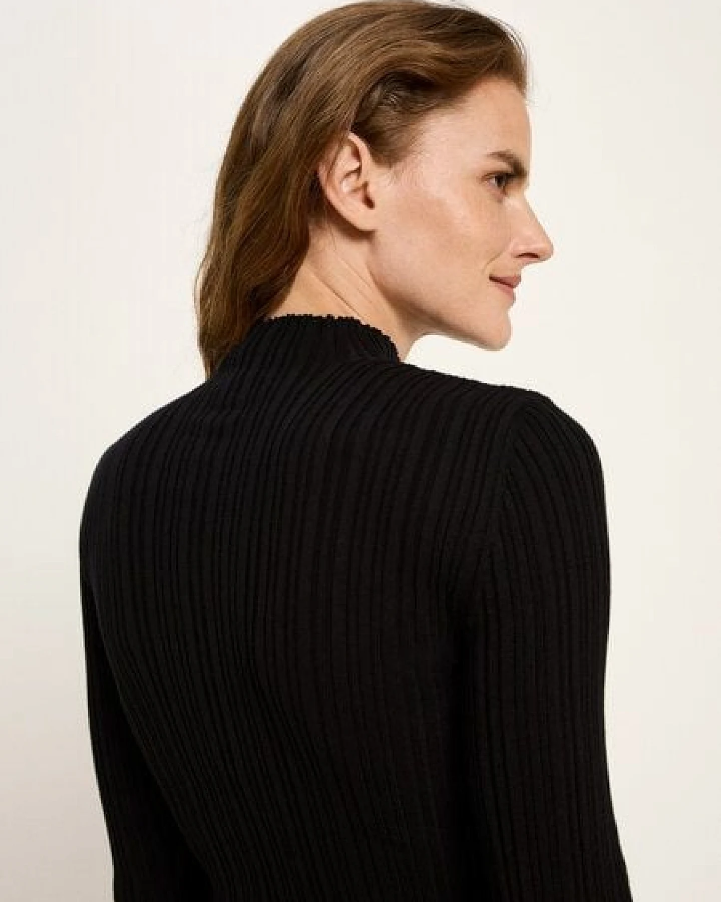 LANIUS Rippenpullover aus Bio-Baumwolle – Ansicht 4