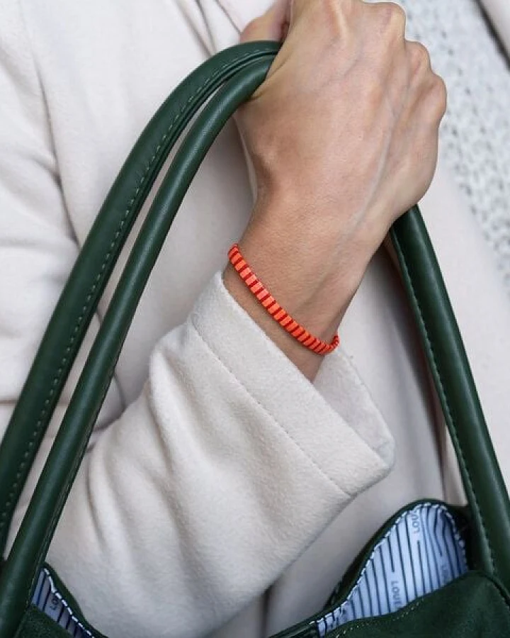 juni Perlenarmband "Luca" in rot / orange