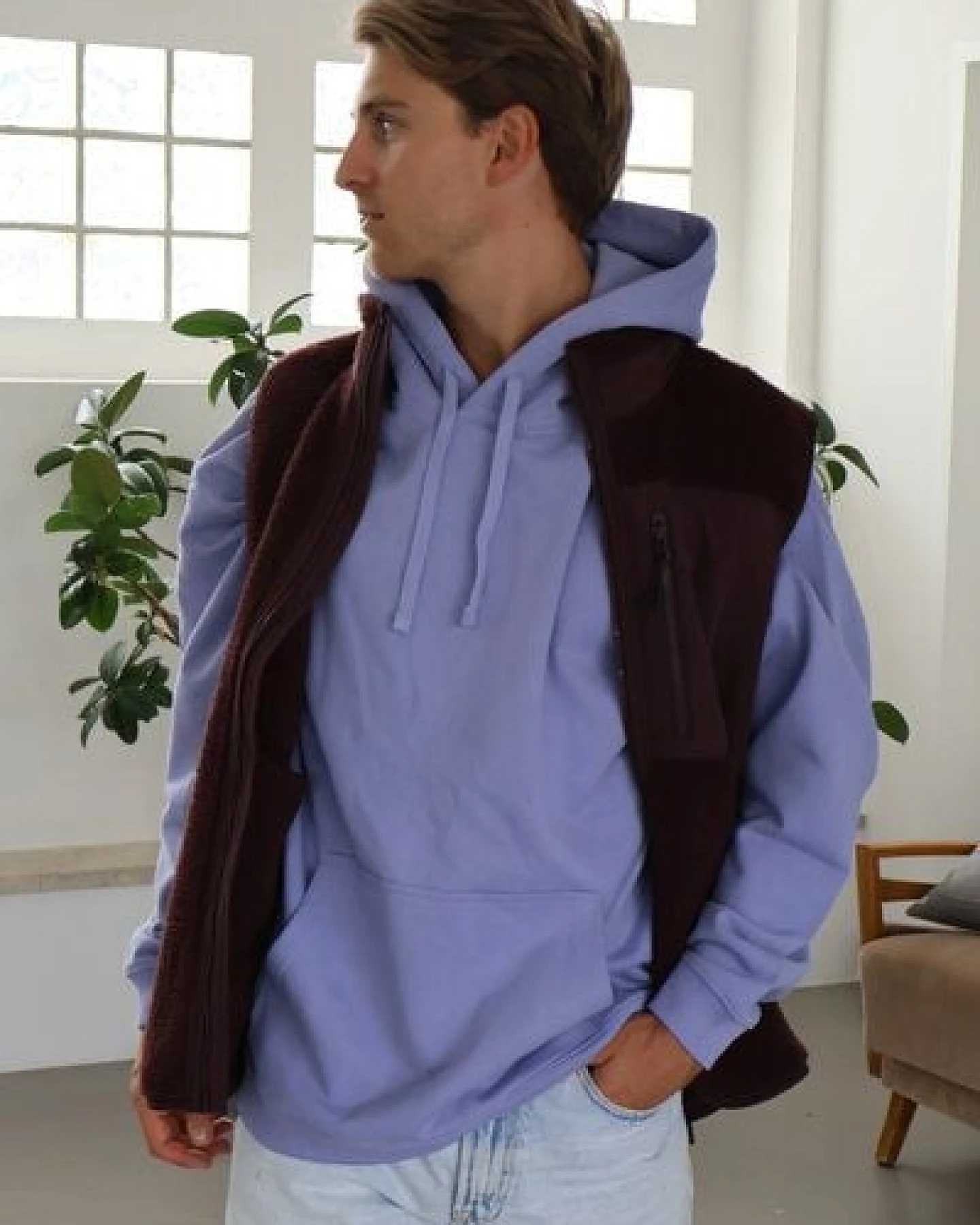 Kultgut New Recycling Generation - Kuschelige Sherpa Fleeceweste / With Love – Ansicht 4
