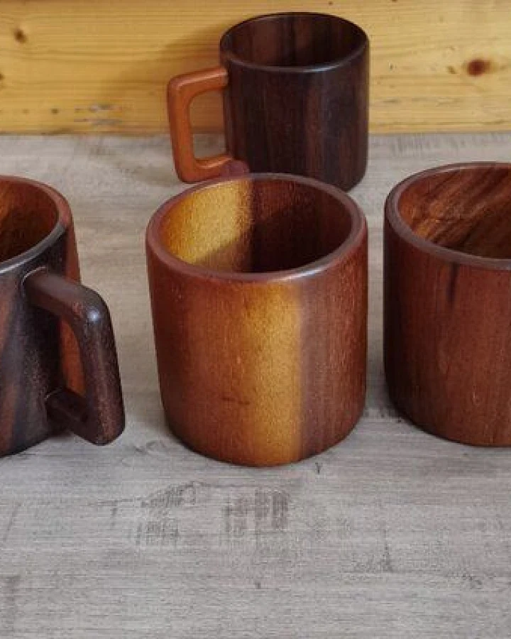 BY COPALA Kaffeetasse aus Holz, handgefertigter Becher aus Akazie, Cappuccino Tasse