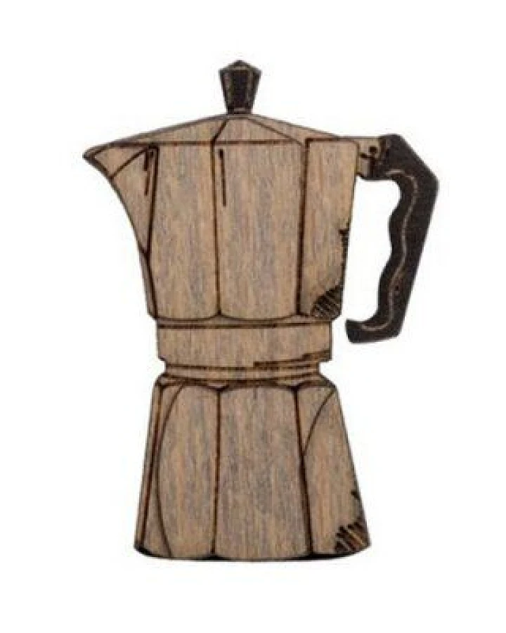 BeWooden Coffee Pot Holzbrosche – handgefertigter, nachhaltiger Schmuck aus Holz