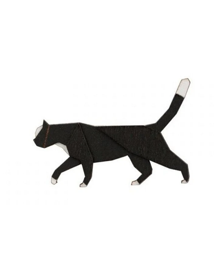 BeWooden Walkende Katze Holzbrosche – handgefertigter, nachhaltiger Schmuck aus Holz