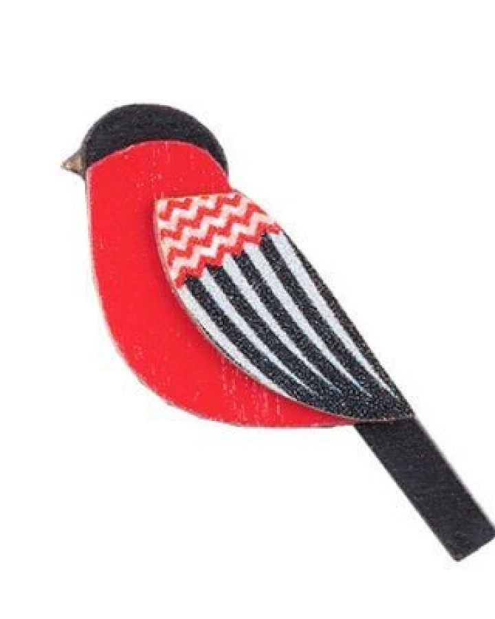 BeWooden Zigzag Cutebird Holzbrosche – handgefertigter, nachhaltiger Schmuck aus Holz