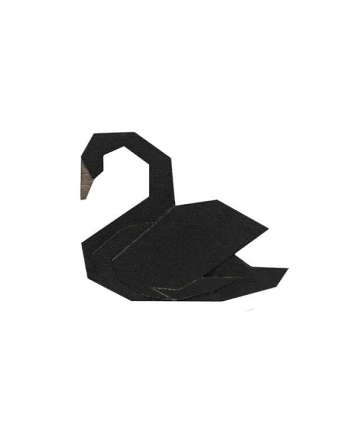 BeWooden Holzbrosche Black Swan – handgefertigter, nachhaltiger Schmuck aus Holz