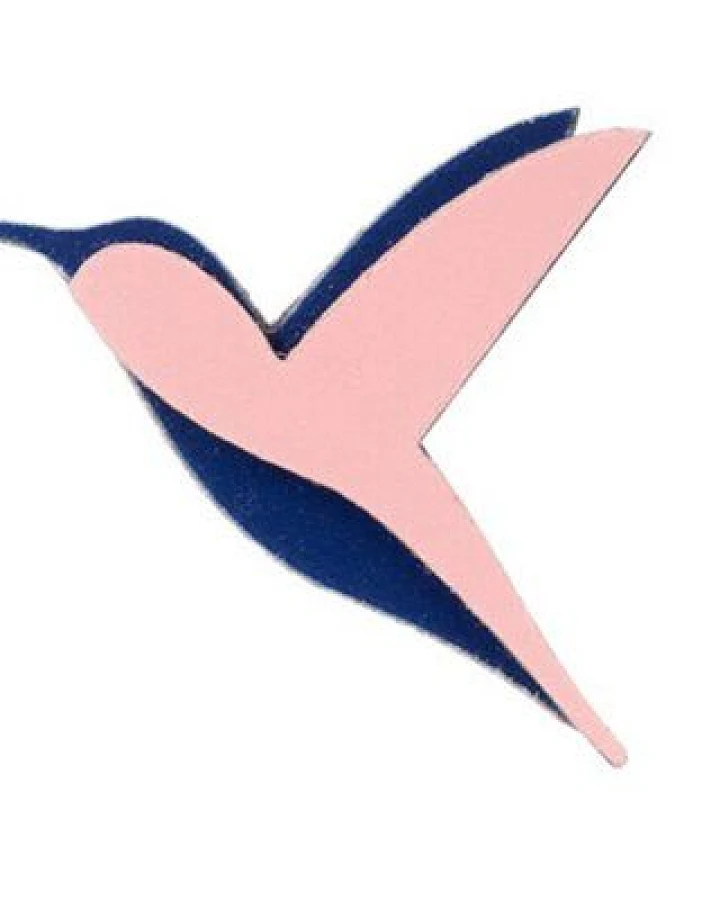 BeWooden Holzbrosche Pink Hummingbird – handgefertigter, nachhaltiger Schmuck aus Holz