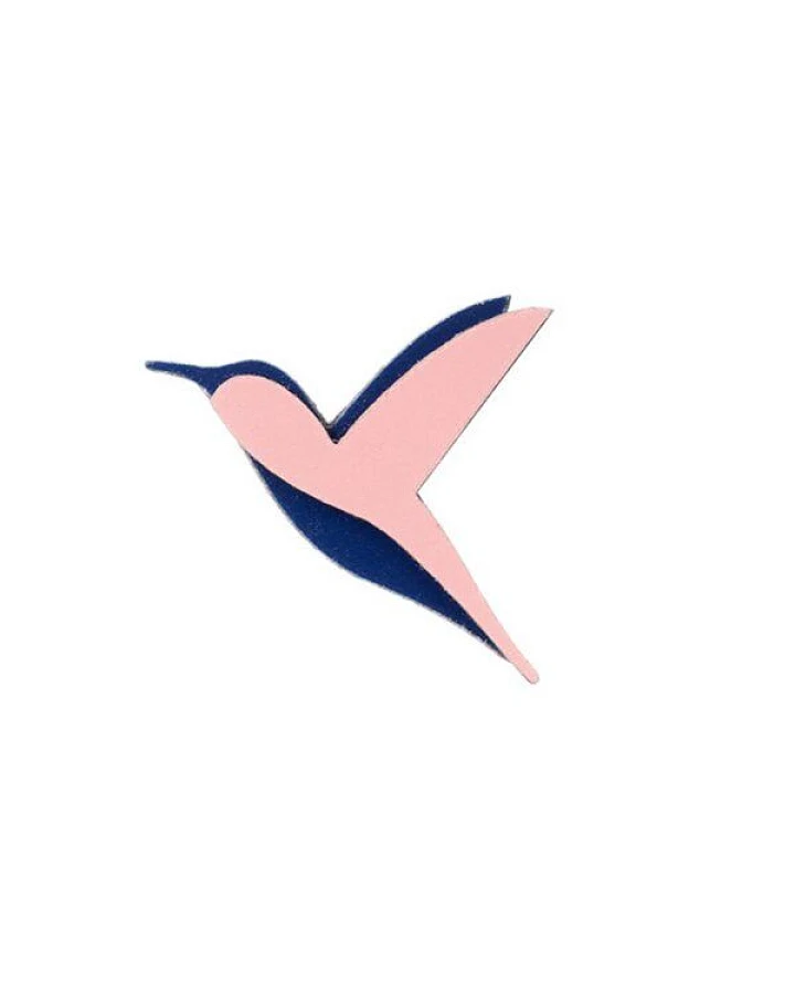 BeWooden Holzbrosche Pink Hummingbird – handgefertigter, nachhaltiger Schmuck aus Holz