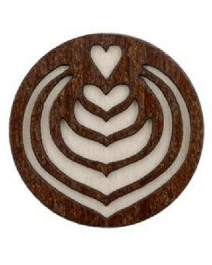 BeWooden Holzbrosche Latte Art – Handgefertigter Schmuck aus Holz