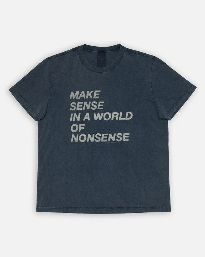 Nudie Jeans Herren T-Shirt "Roy" Make Sense - Blue