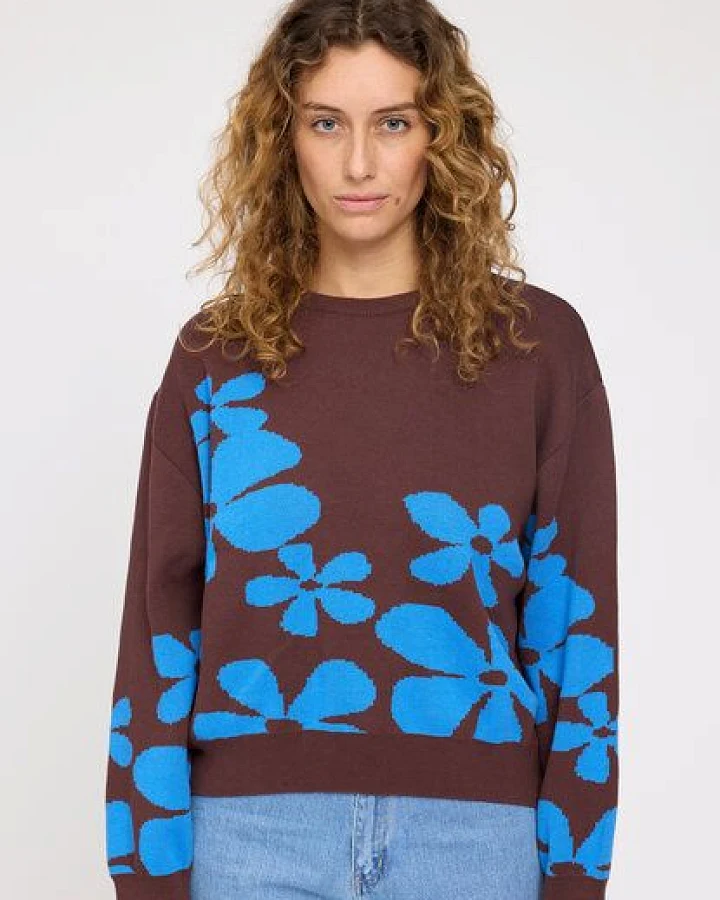 Mazine Baumwollstrickpullover Floral