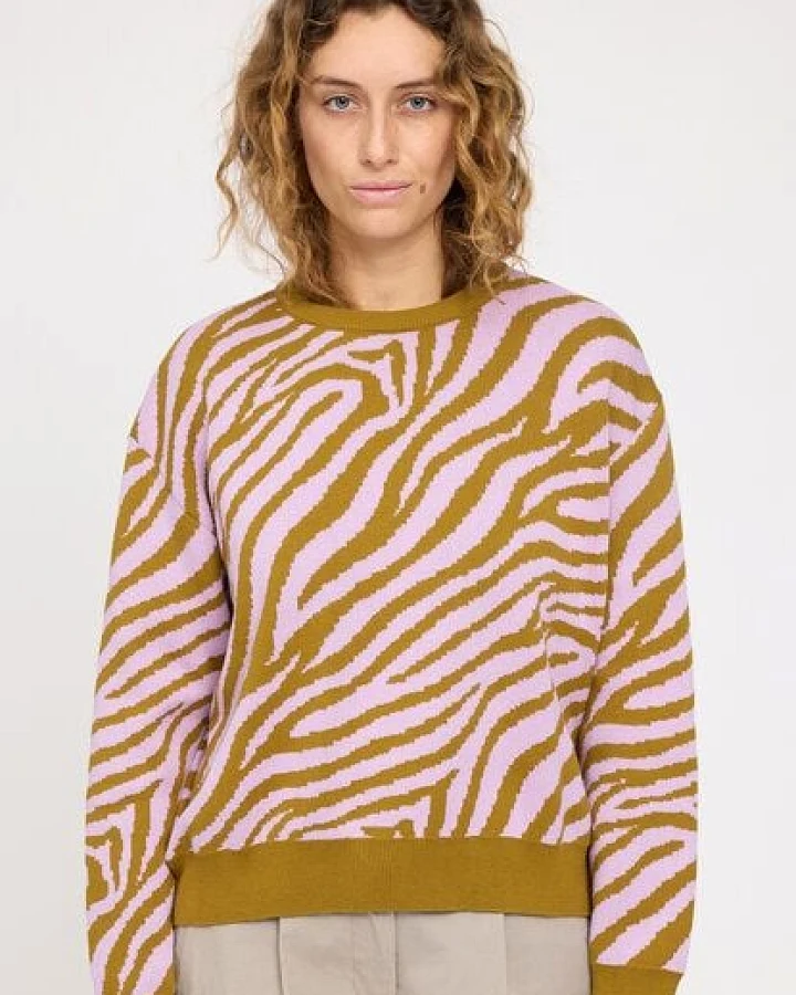 Mazine Baumwollstrickpullover Zebra