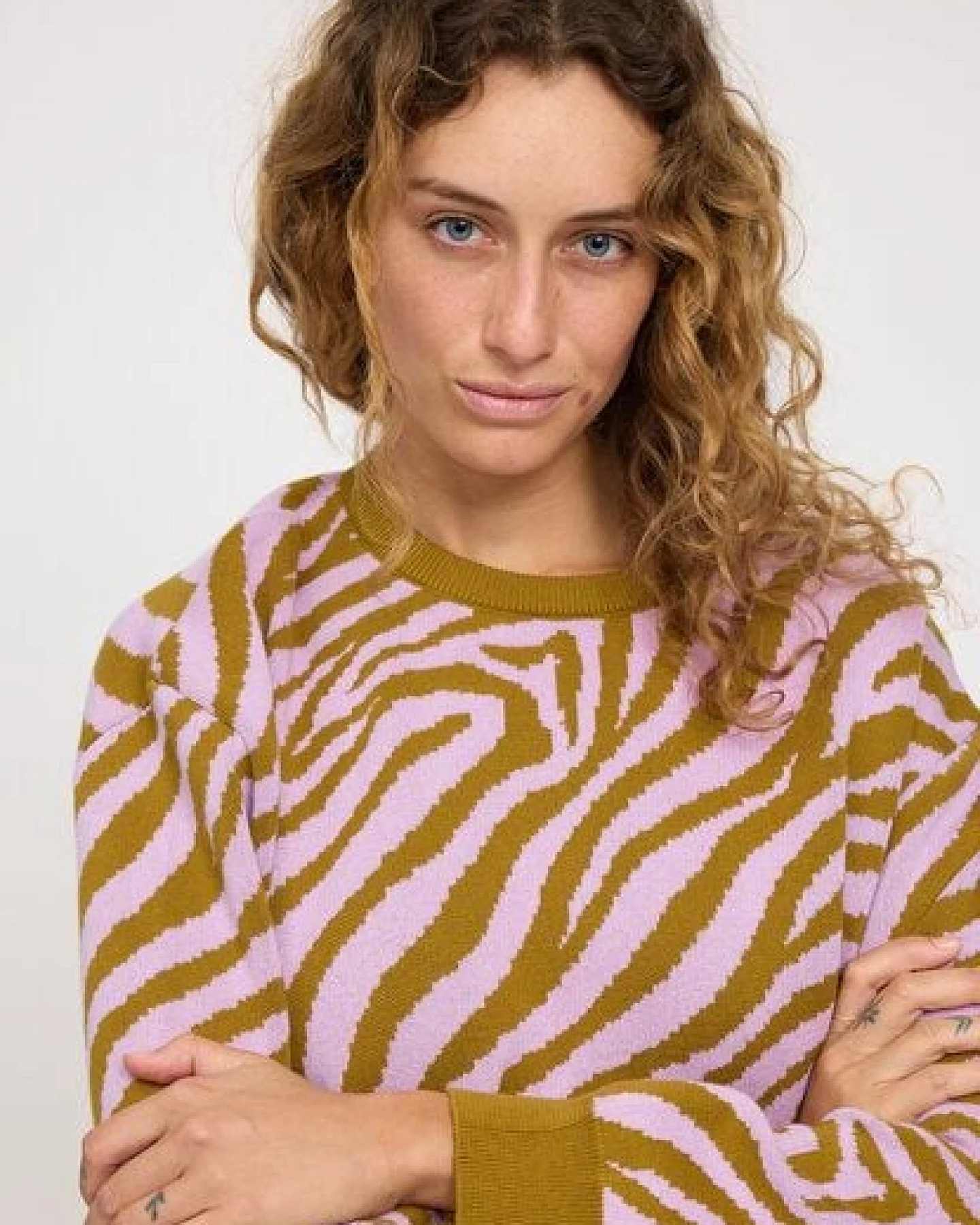 Mazine Baumwollstrickpullover Zebra – Ansicht 4