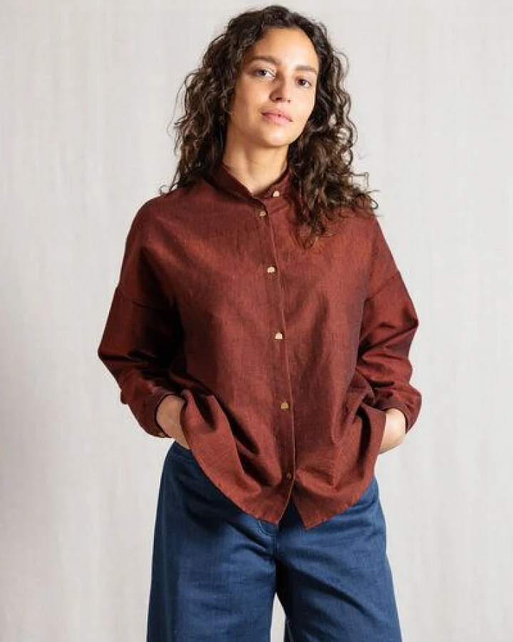 Jyoti - Fair Works Bio-Baumwoll Bluse Hawali