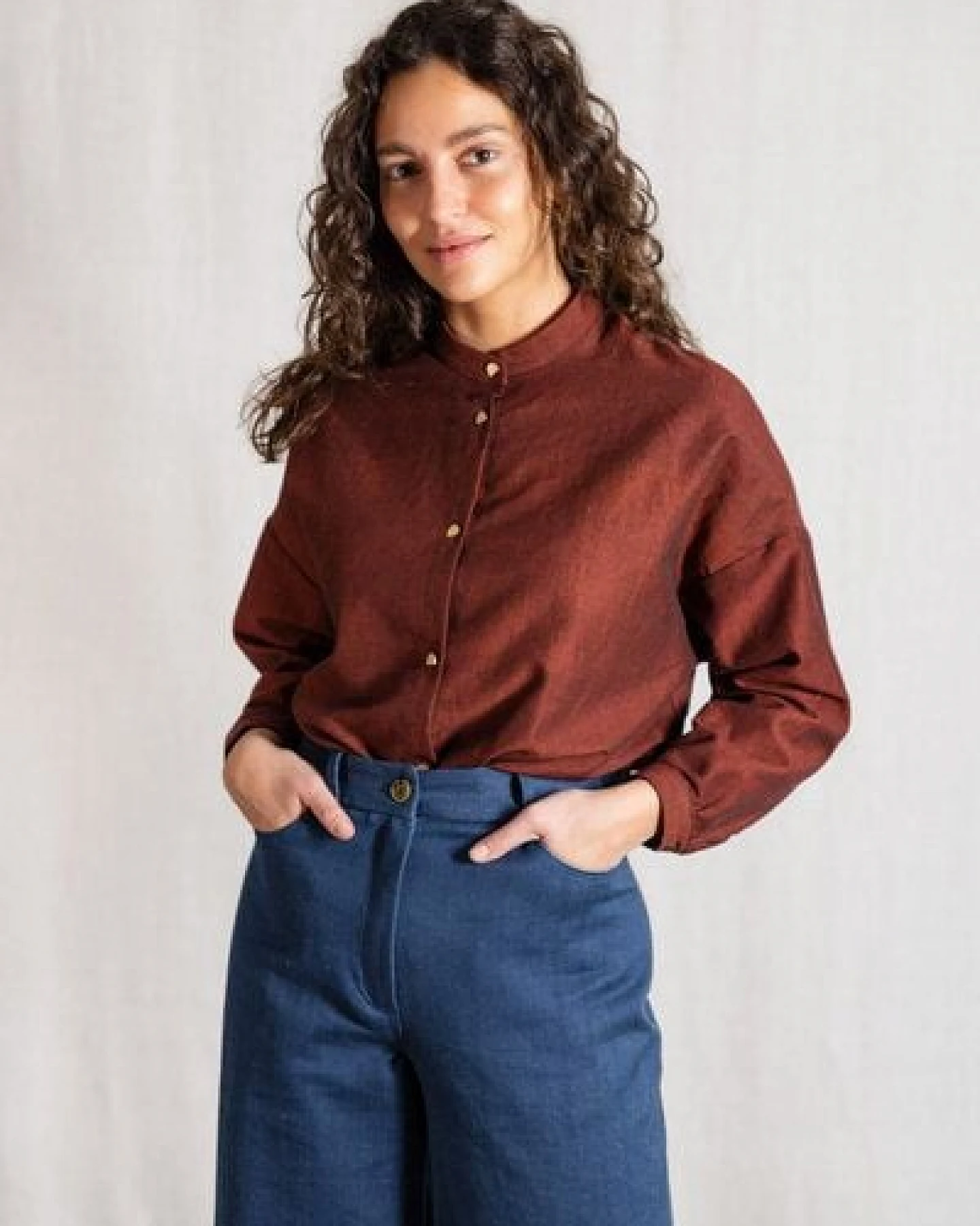 Jyoti - Fair Works Bio-Baumwoll Bluse Hawali – Ansicht 2
