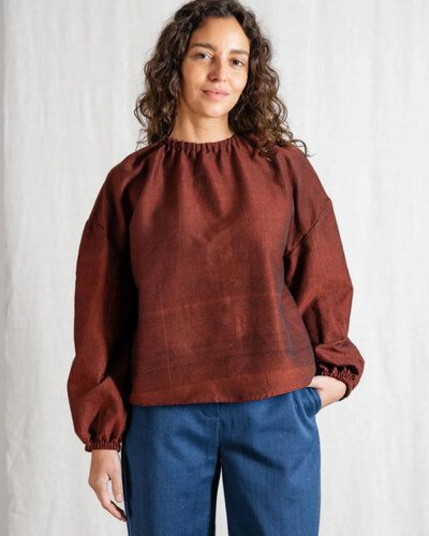 Jyoti - Fair Works Bio-Baumwoll Bluse Chaand – Ansicht 3
