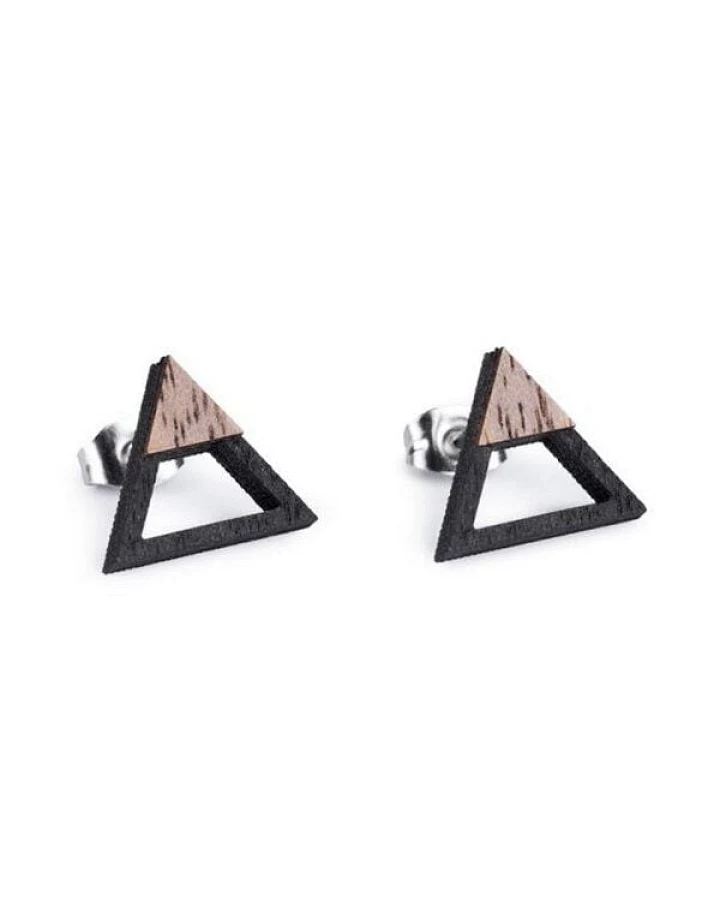 BeWooden Holzohrringe Trill – handgefertigter, nachhaltiger Schmuck mit geometrischem Design