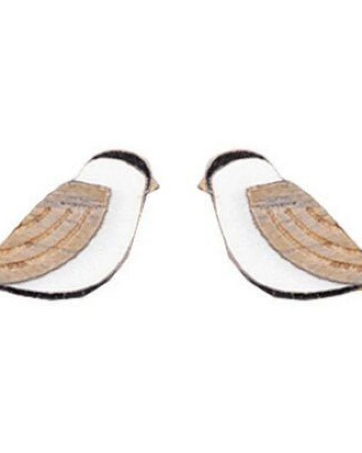 BeWooden Holzohrringe Natural Cutebird – handgefertigter, nachhaltiger Schmuck mit Vogelmotiv