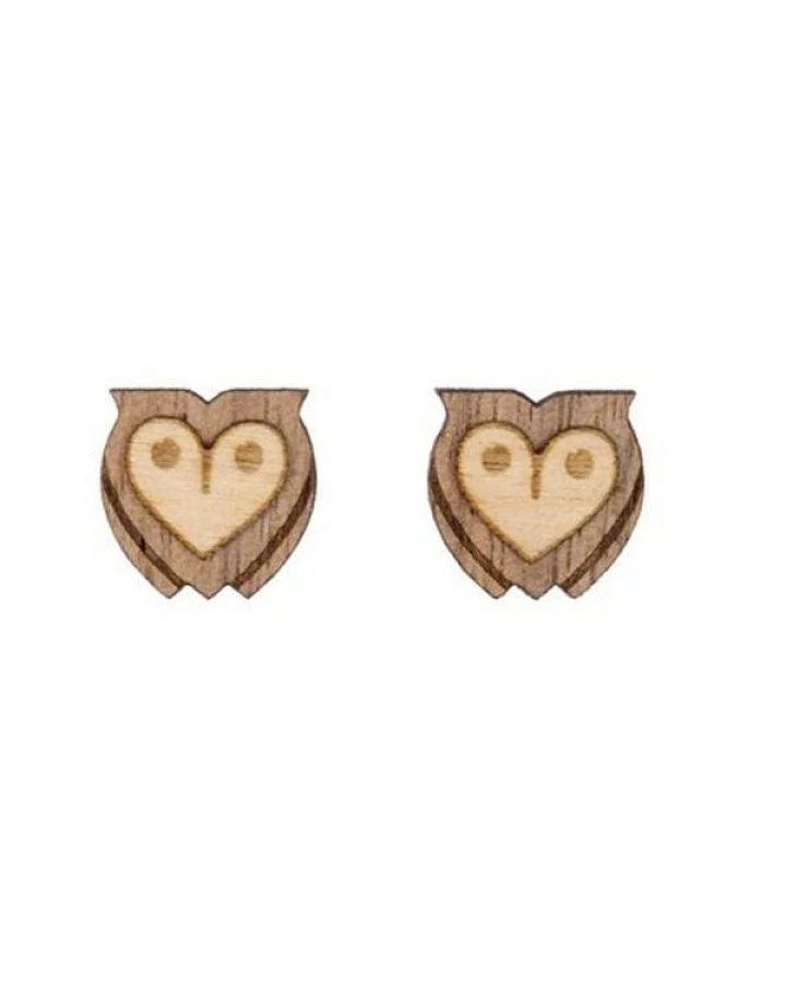 BeWooden Holzohrringe Wise Owl – handgefertigter, nachhaltiger Schmuck mit Eulenmotiv