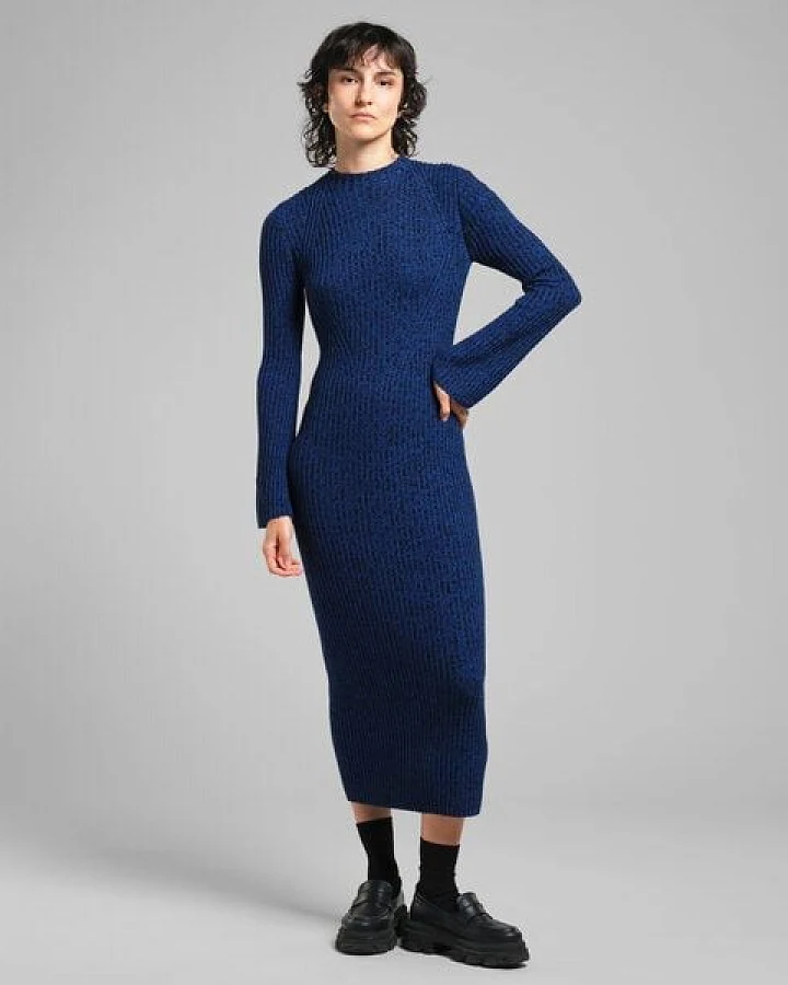 DEDICATED Damen Strickkleid Vamlingbo - Blue/Black