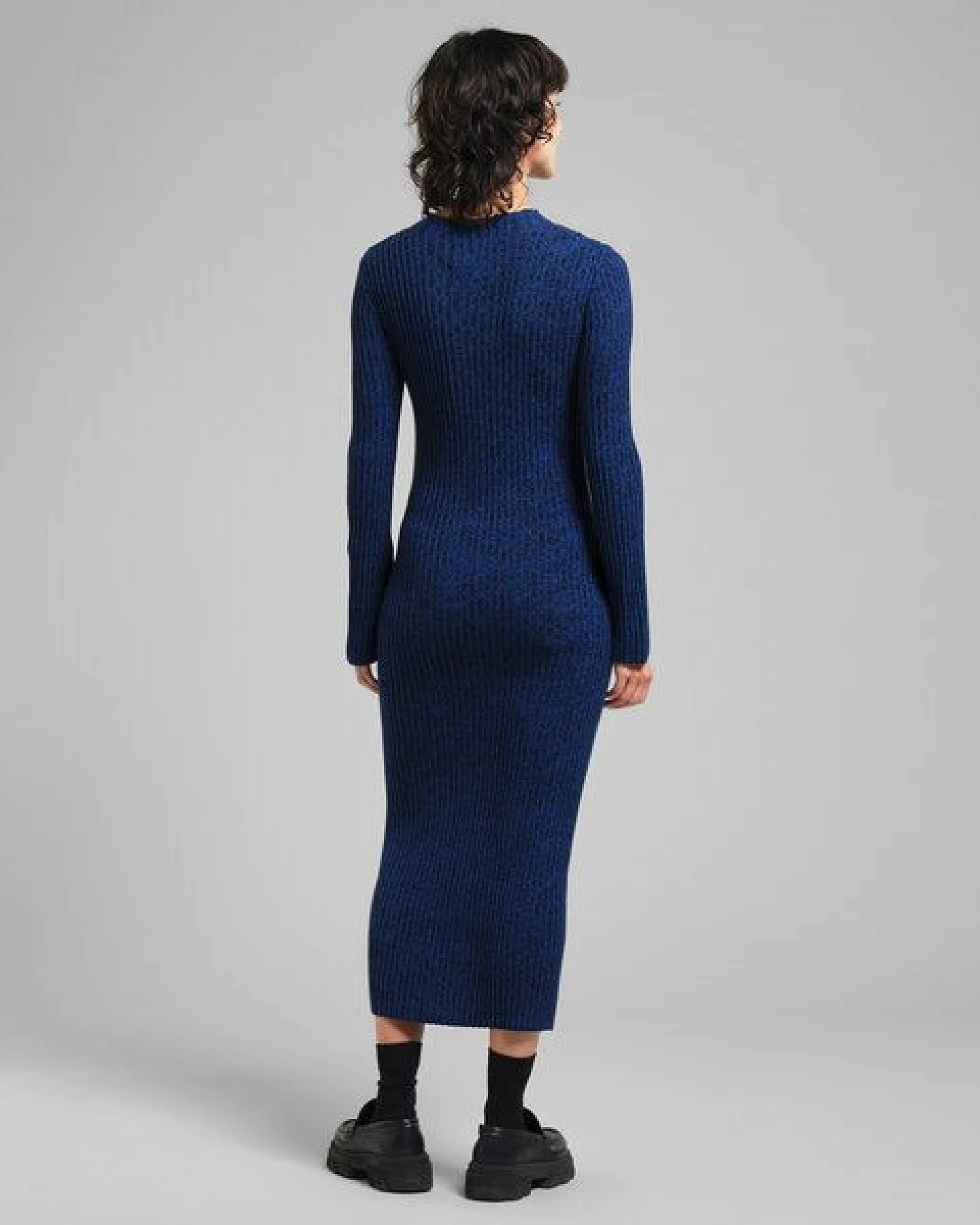 DEDICATED Damen Strickkleid Vamlingbo - Blue/Black – Ansicht 3