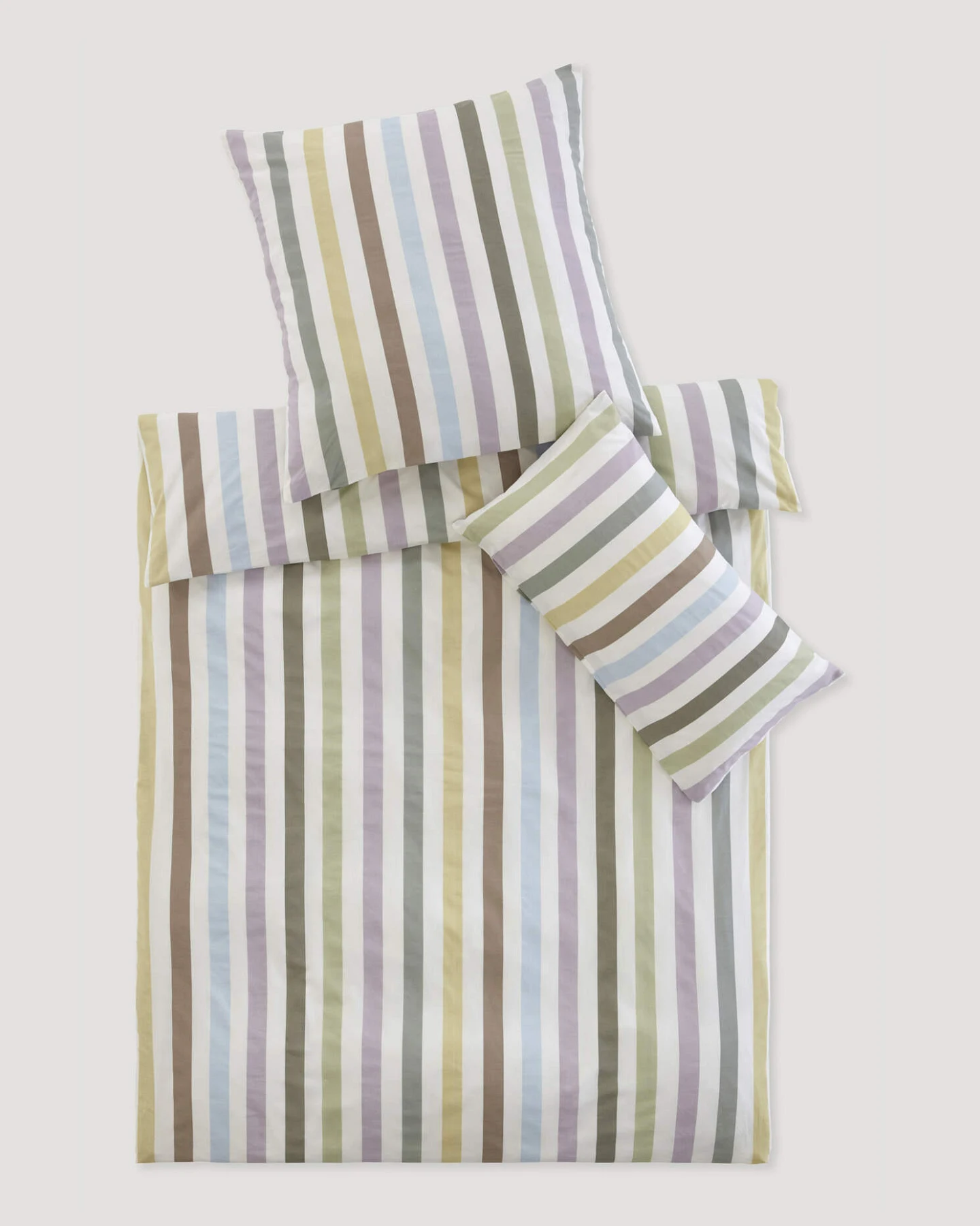 hessnatur Renforcé Bettwäsche-Set CANNES aus Bio-Baumwolle - grün - Größe 240x220 / 2x80x80 cm – Ansicht 2