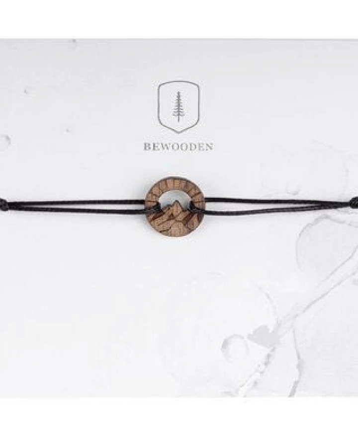 BeWooden Holzarmband Mountain – handgefertigter, nachhaltiger Schmuck mit Bergmotiv