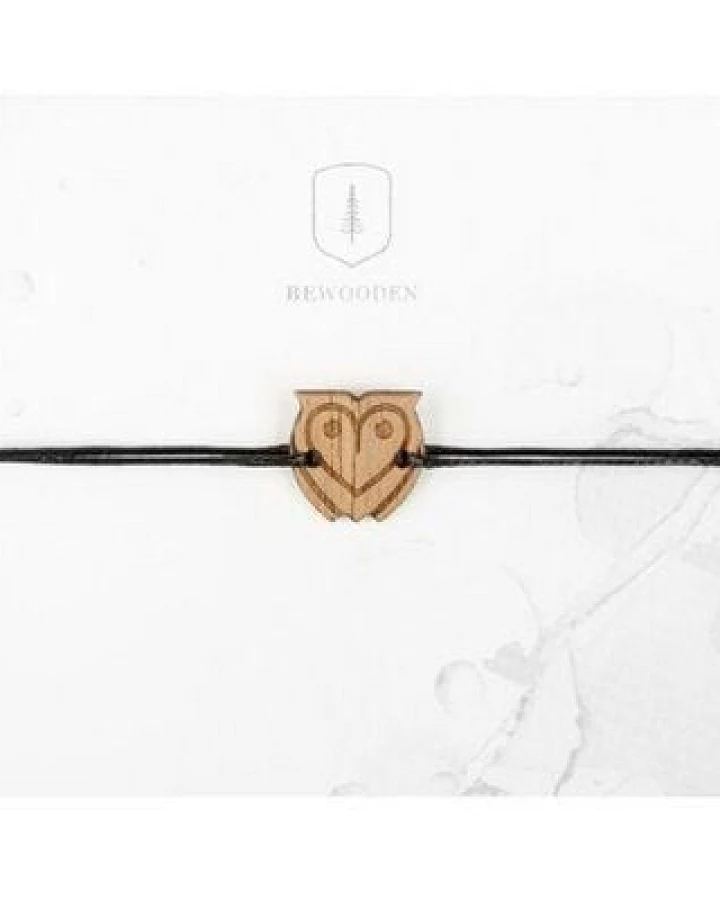 BeWooden Holzarmband Wise Owl – handgefertigter, nachhaltiger Schmuck mit Eulenmotiv