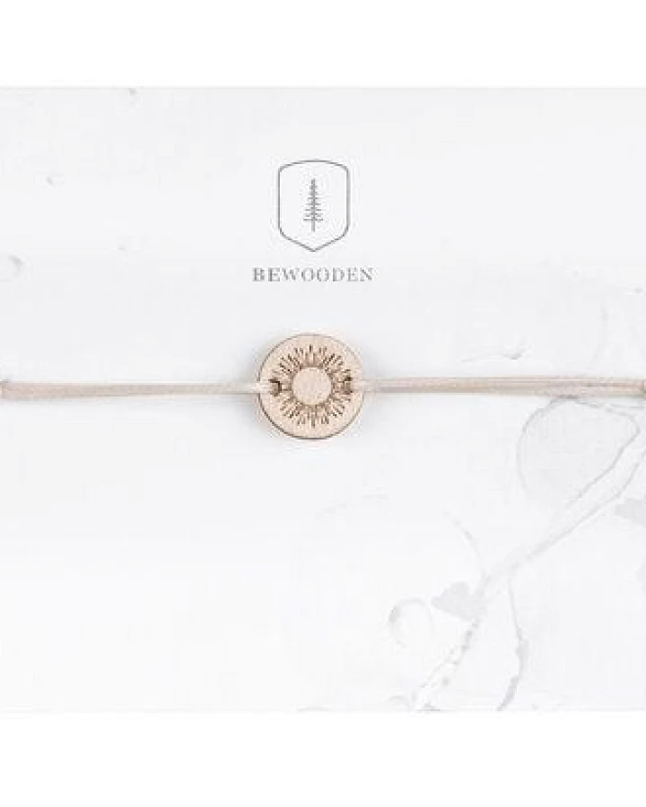 BeWooden Holzarmband Sun – handgefertigter, nachhaltiger Schmuck mit Sonnenmotiv