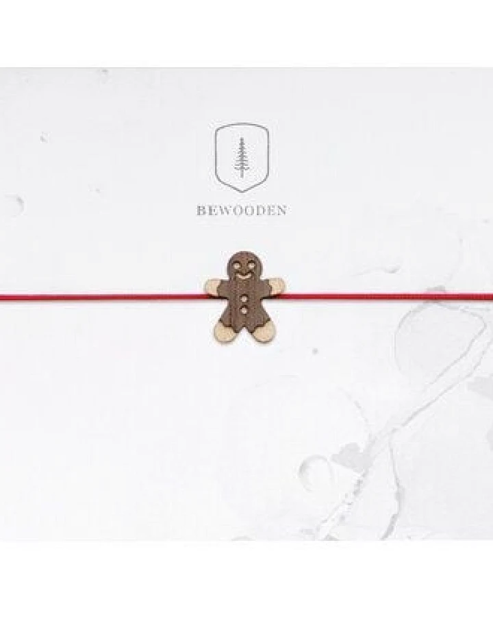 BeWooden Holzarmband Gingerbread – handgefertigter, nachhaltiger Schmuck mit Lebkuchenmann‑Motiv