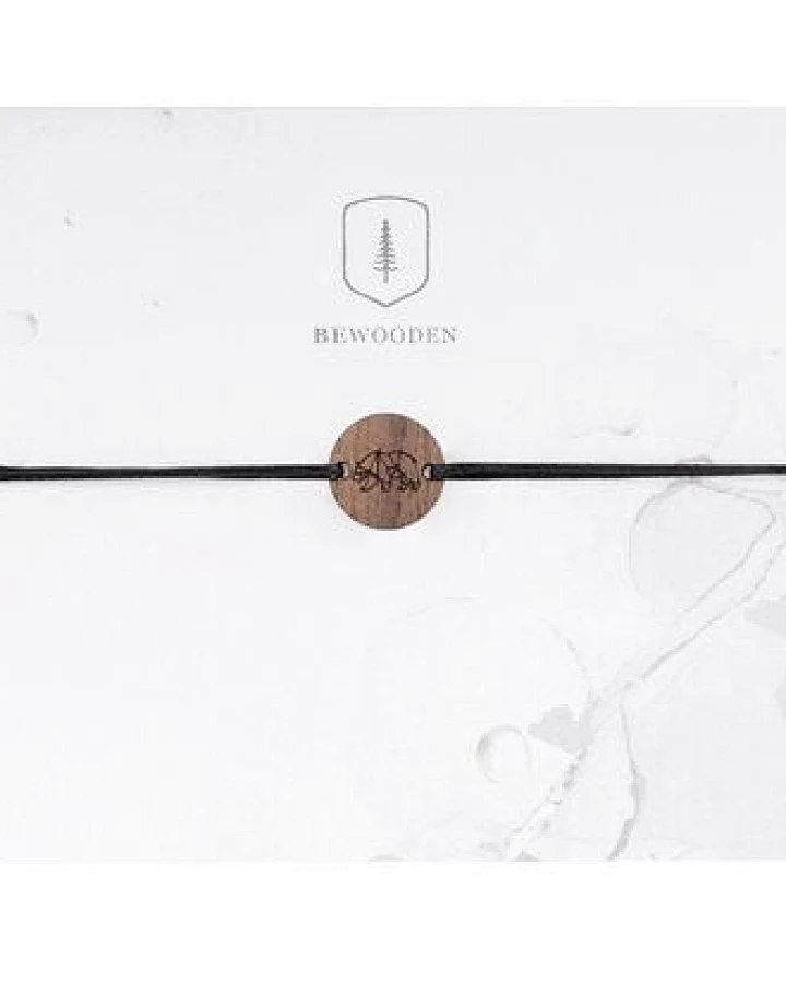 BeWooden Holzarmband Walking Bear – handgefertigter Schmuck mit Bärenmotiv