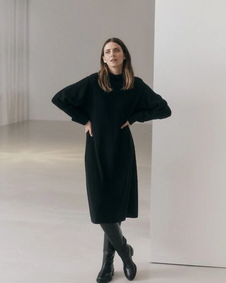 LANIUS Rippenstrickkleid aus Bio-Merinowolle