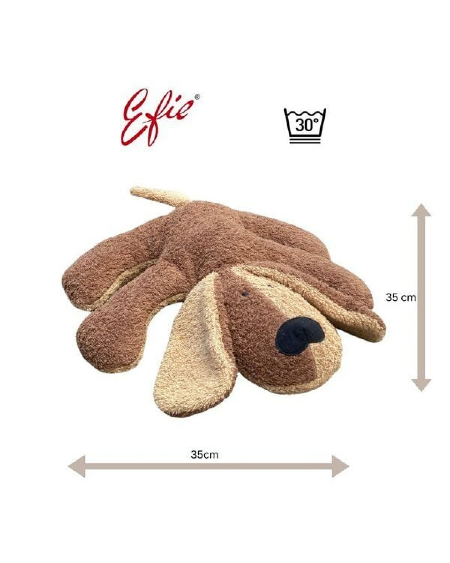 Efie Bio Spiel- und Kuscheltier Hund, braun, Bio Baumwolle (KBA), recycelte Füllung, – nachhaltig & handgefertigt – Made in Germany – Ansicht 3