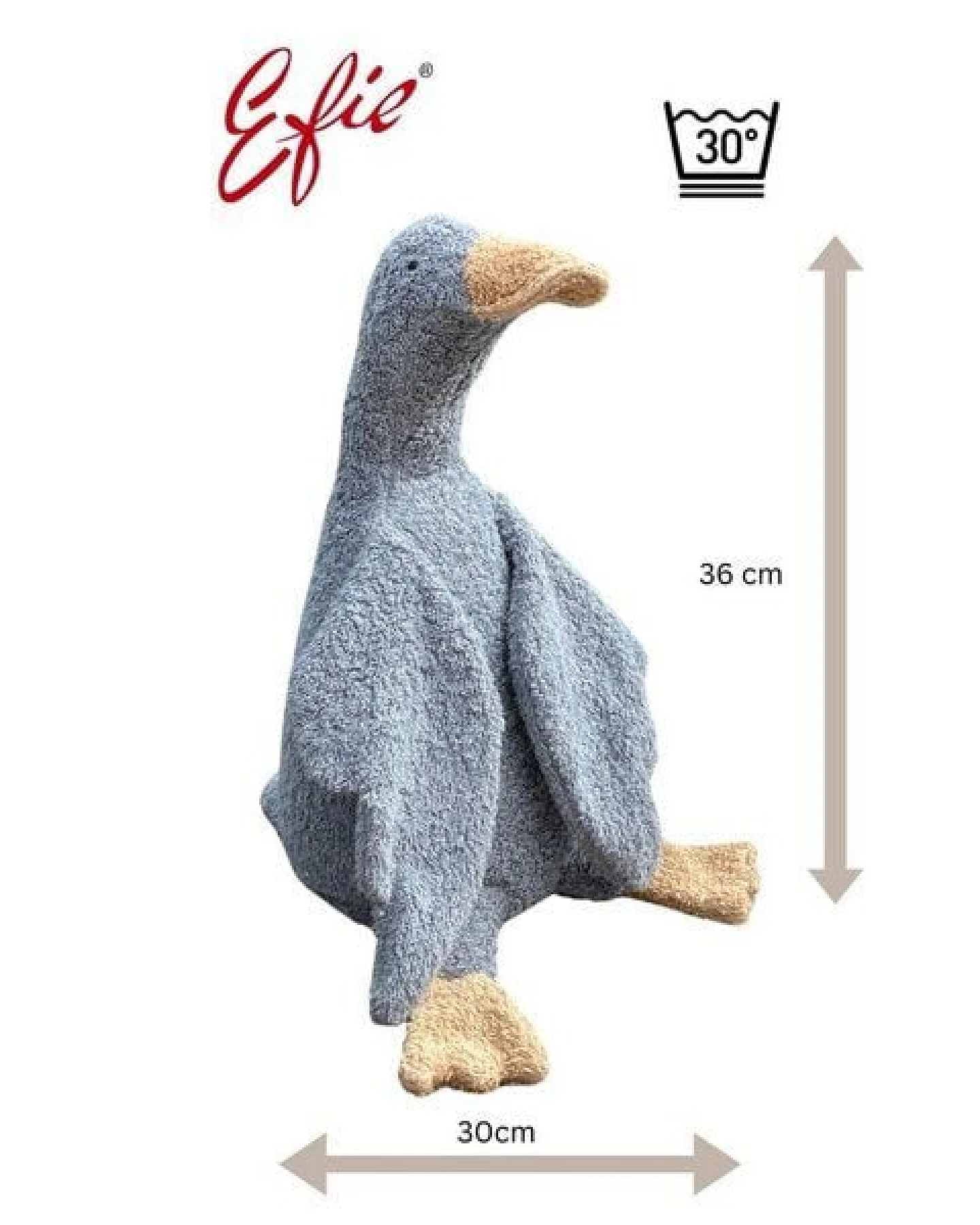 Efie 2er Set Bio-Kuscheltier Gänse groß, weiß + grau – Bio Baumwolle (KBA), recycelte Füllung, waschbar & Allergiker geeignet – nachhaltig & handgefertigt – Made in Germany – Ansicht 4