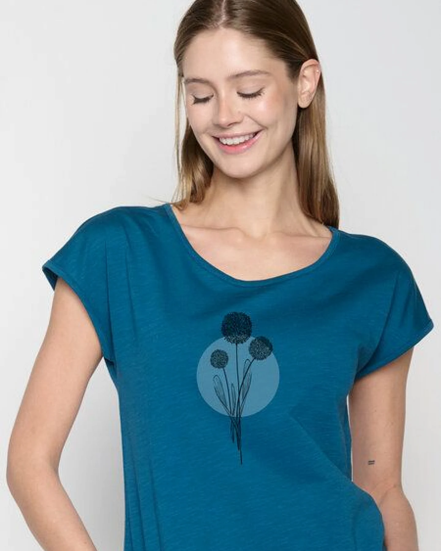 GREENBOMB Nature Allium Cool - Sportliches T-Shirt aus Bio-Baumwolle / hochwertiger Print / GOTS / Fair & Vegan – Ansicht 2