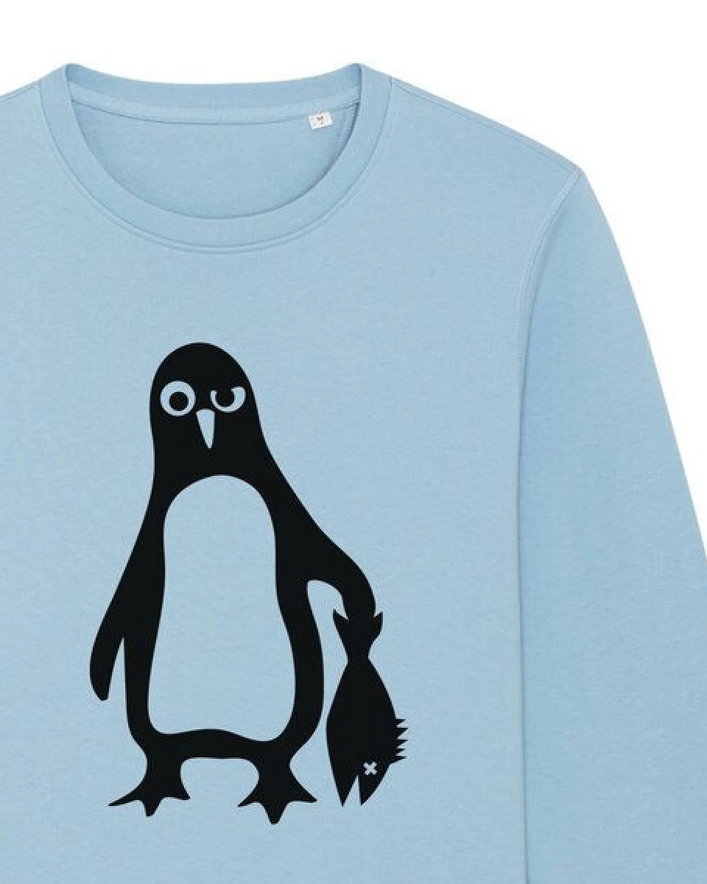 päfjes Pinguin Paul mit Fisch - Fair Wear Unisex Sweater – Ansicht 2