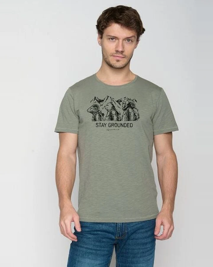GREENBOMB Animal Stay Grounded Spice - Lässiges T-Shirt aus Bio-Baumwolle / hochwertiger Print / GOTS / Fair & Vegan