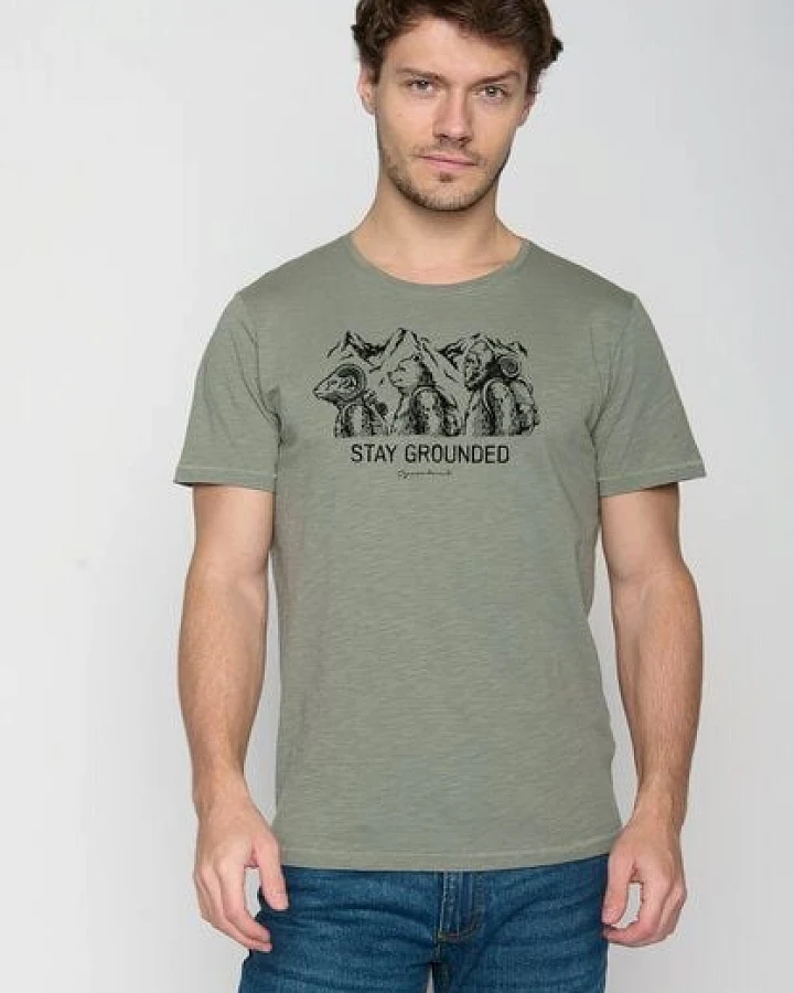 GREENBOMB Animal Stay Grounded Spice - Lässiges T-Shirt aus Bio-Baumwolle / hochwertiger Print / GOTS / Fair & Vegan