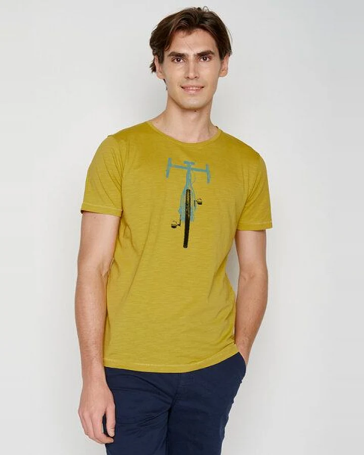 GREENBOMB Bike Front Stamp Spice - Lässiges T-Shirt aus Bio-Baumwolle / hochwertiger Print / GOTS / Fair & Vegan